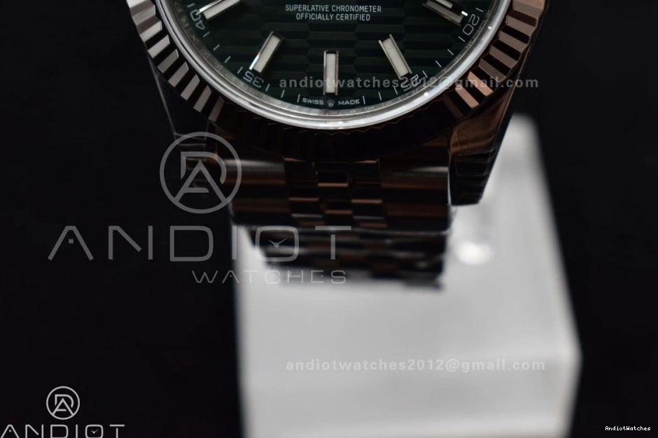641 on Bracelet Fluted Green Steel VSF Textured DateJust Refined 1:1 126334 904L Edition Jubilee Dial Best VS 41 Bezel 0805